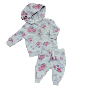 Gray Floral OshKosh Track Suit - Size 6m
